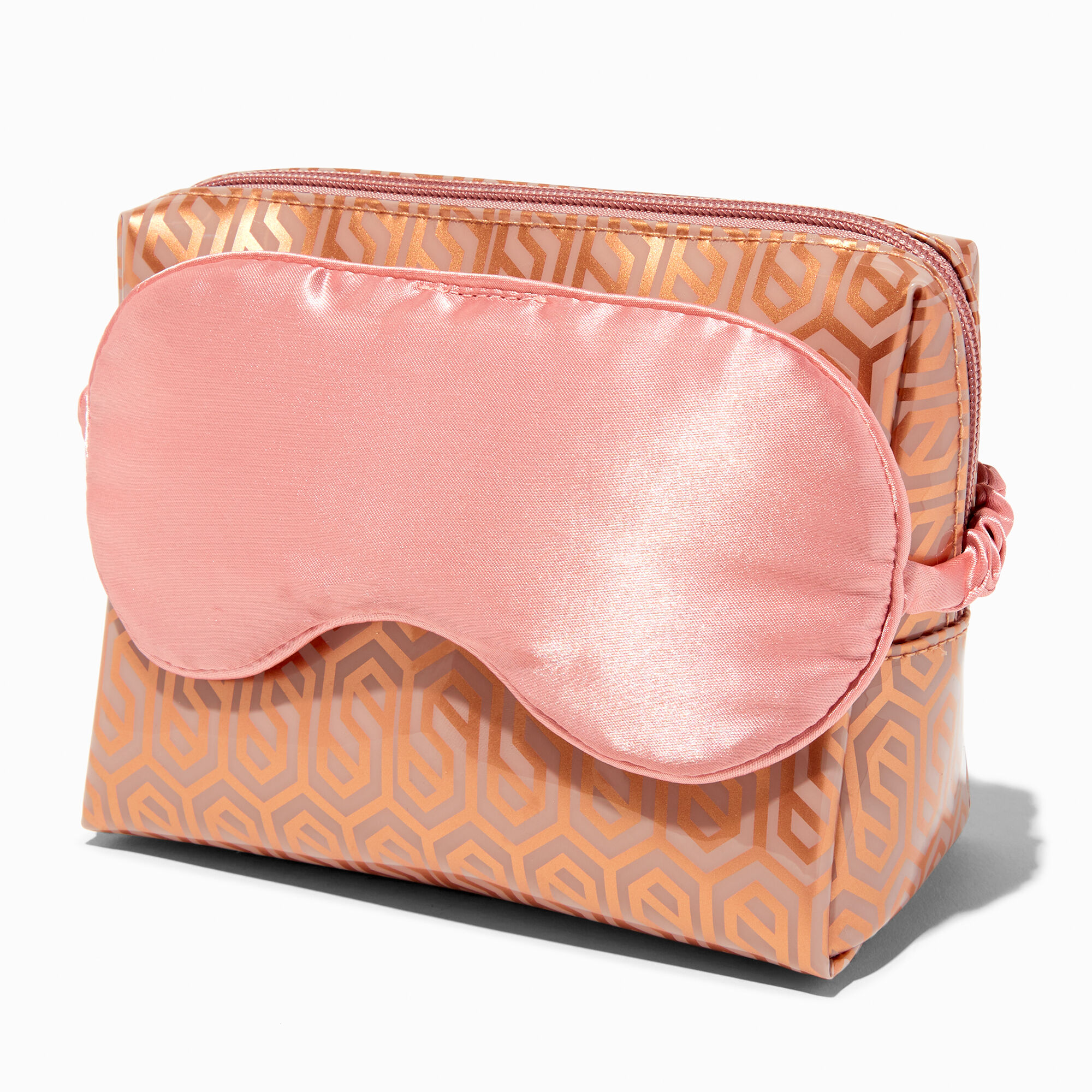 View Claires Medium Bronze Makeup Bag With Sleeping Mask information