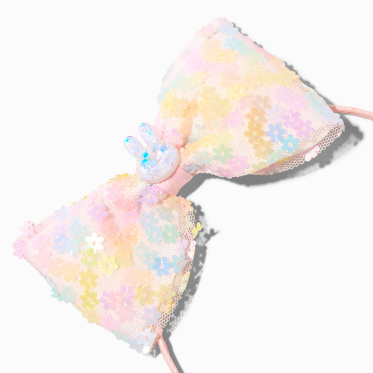 Easter Bunny Floral Bow Headband,