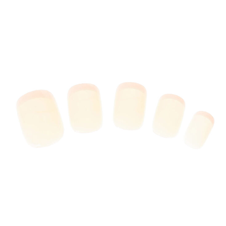 Claire's Lot de 24 faux ongles naturels French manucure