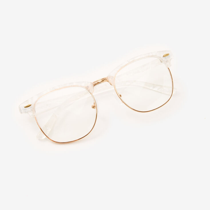 Blue Light Reducing Round Browline Clear Lens Frames,