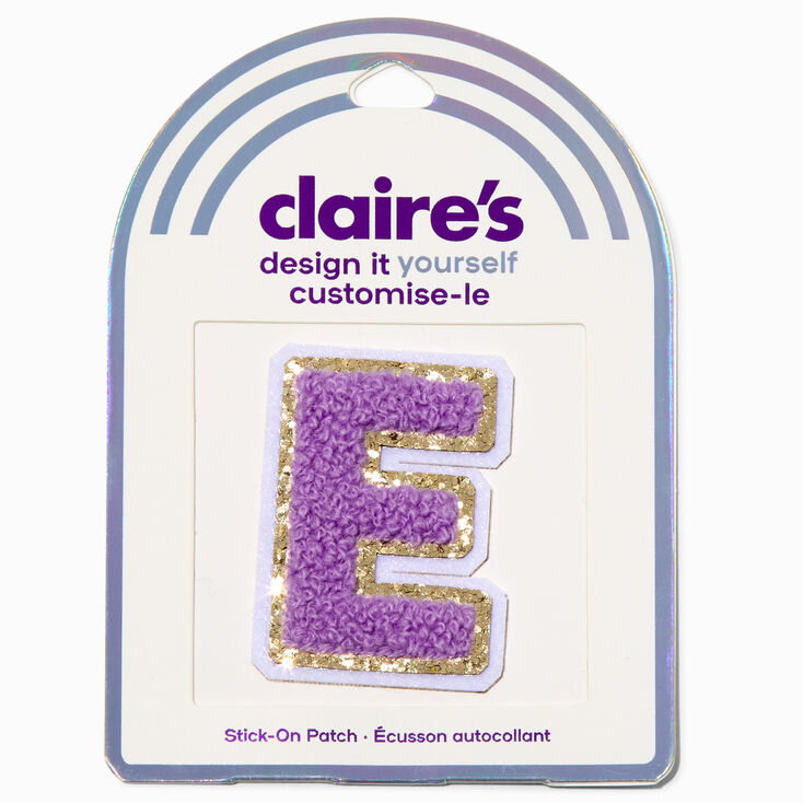 Purple E Initial Stick-On Patch,