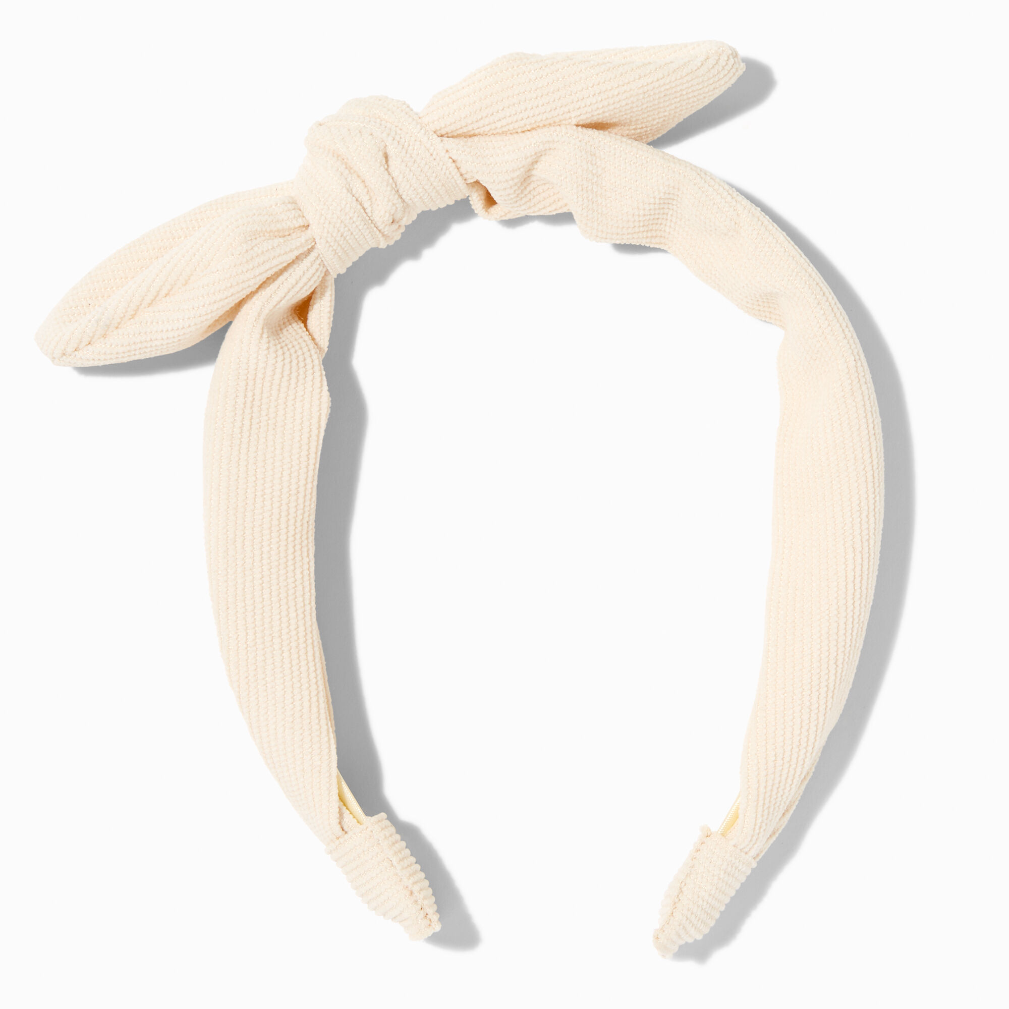 Claire's Club Ivory Corduroy Bow Headband,