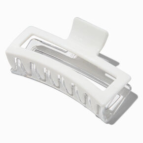 Large Two-Tone White Rectangular Hair Claw,