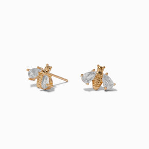 C LUXE by Claire&#39;s 18kt Gold Plated Cubic Zirconia Bee Stud Earrings,