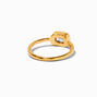 Gold-tone Stainless Steel Rectangular Crystal Solitaire Ring,