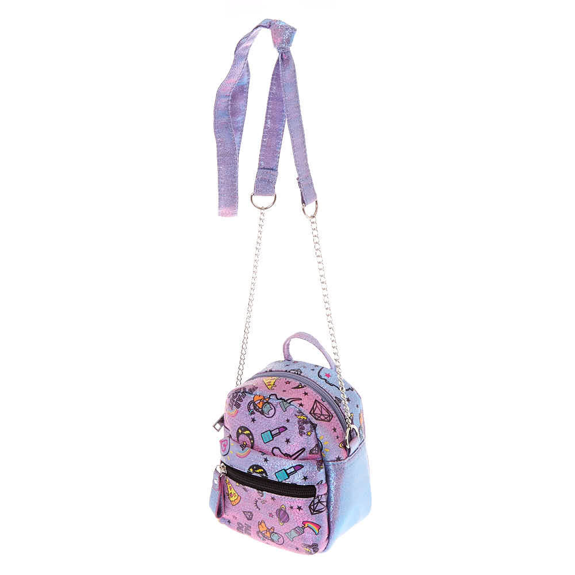 Unicorn PWR Mini Backpack Crossbody Bag - Purple | Claire&#39;s US