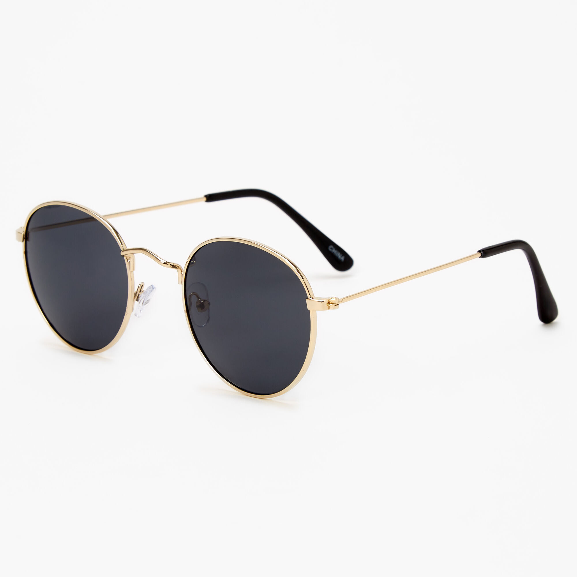Gravity Shades Circular Gold (50mm) Frame Black Lens Sunglasses