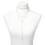 Gold Rhinestone And Pearl Layered Jewelry Set- 2 Pack,
