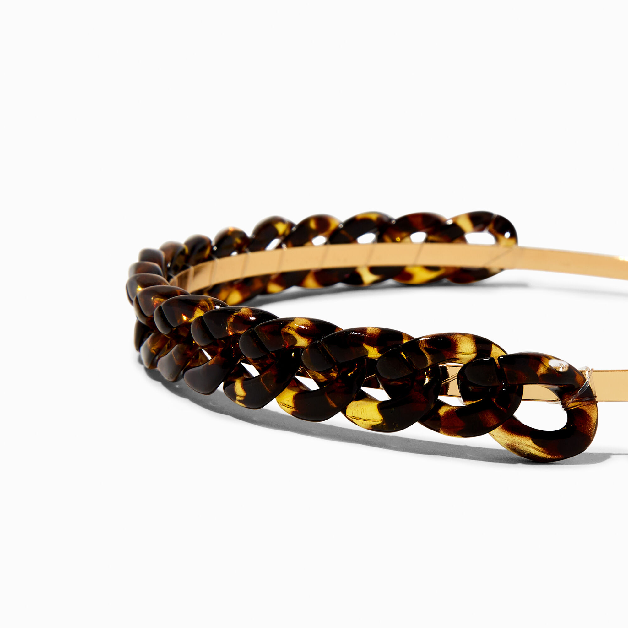 Brown Tortoiseshell Chain Headband,