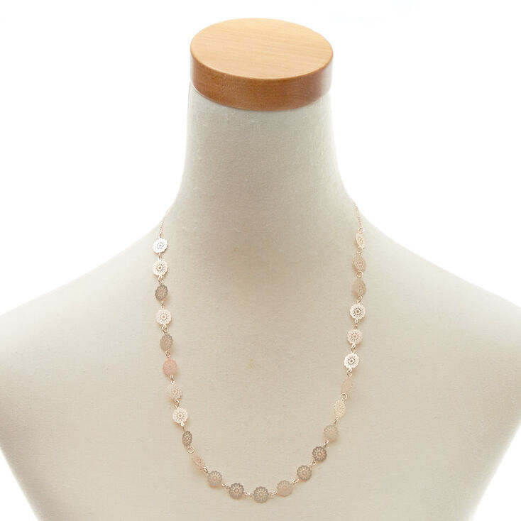Rose Gold-Tone Filigree Disc Jewelry Set,