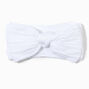 Claire&#39;s Club Nylon Ribbed Bow Headwrap - White,