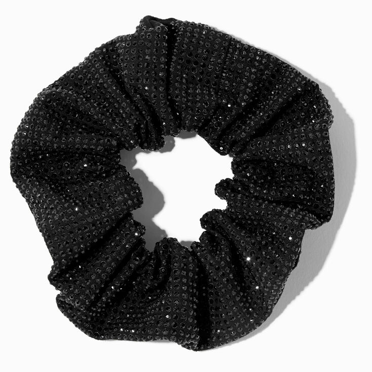 Black Embellished Sparkle Hair Scrunchie,