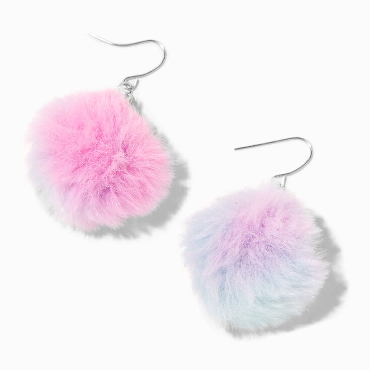 2" Pink, Purple & Pom Drop Earrings | Claire's US