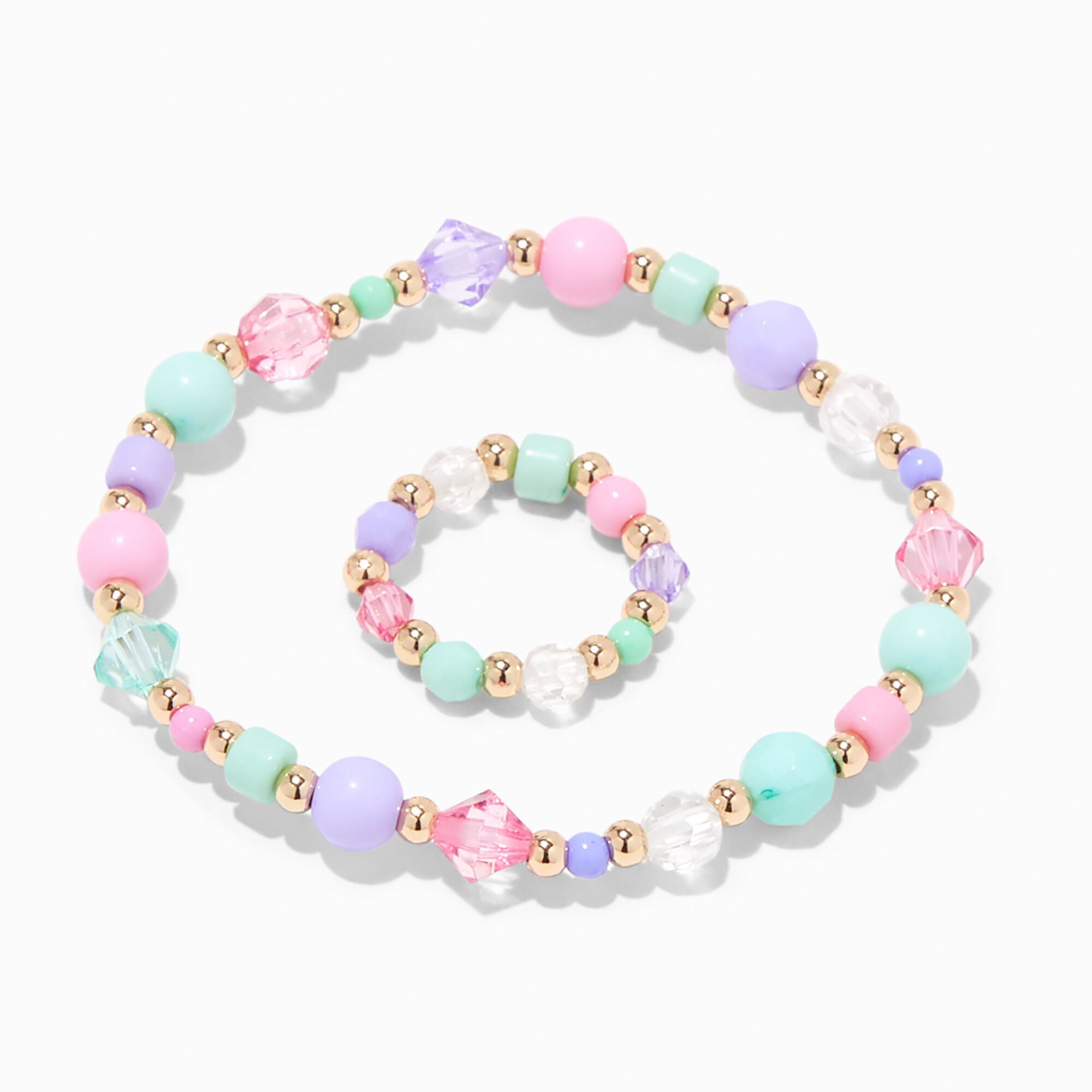 Claire's Club Pastel Rainbow Beaded Jewellery Set - 3 Pack,