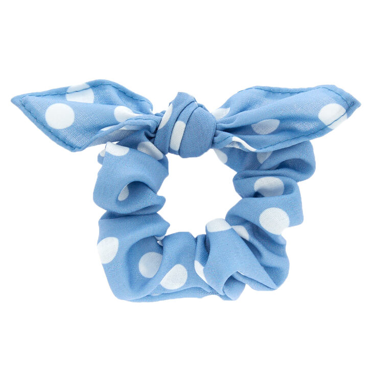 Claire's Chouchou avec nœud bleu à pois