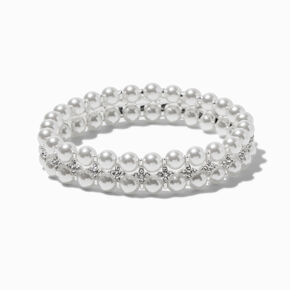 Double Pearl Stretch Bracelet ,