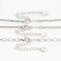 Silver Paperclip Chain Choker Necklaces - 3 Pack,