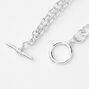 Silver Toggle Mixed Chain Link Bracelet,