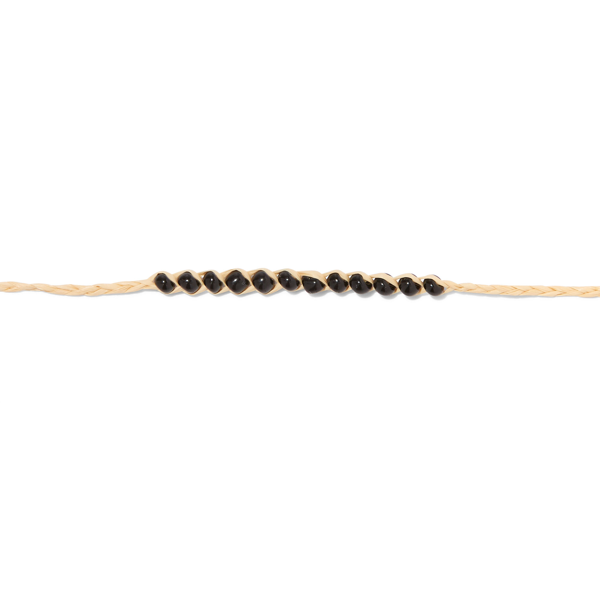 Black Bead Adjustable Cord Wish Bracelet,