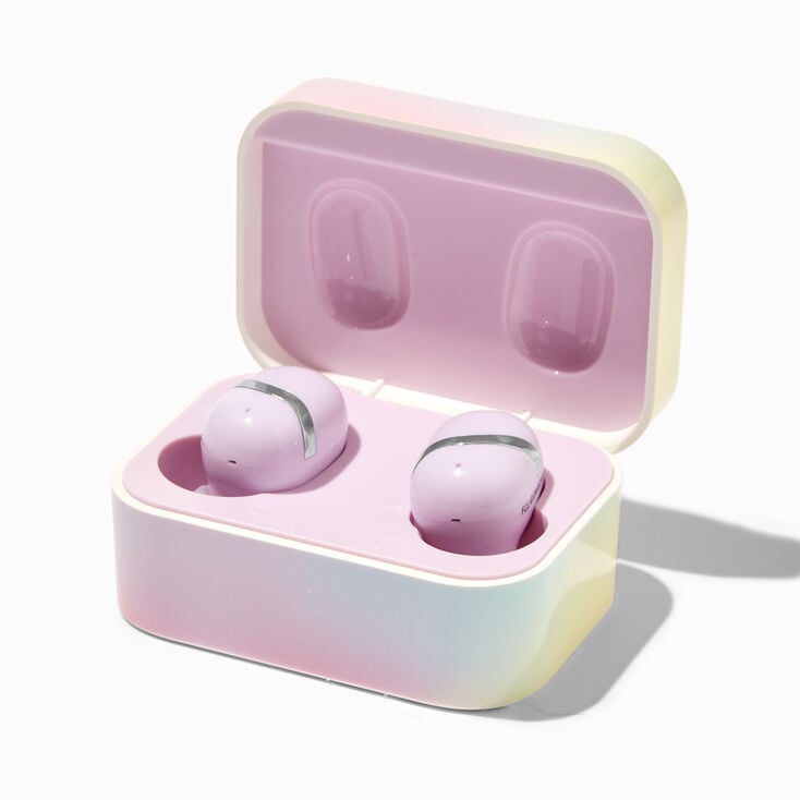 Wireless Earbuds in Case - Pastel Ombre | Claire's US