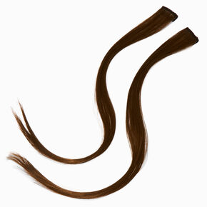 Brown Faux Hair Clip In Extensions - 2 Pack,