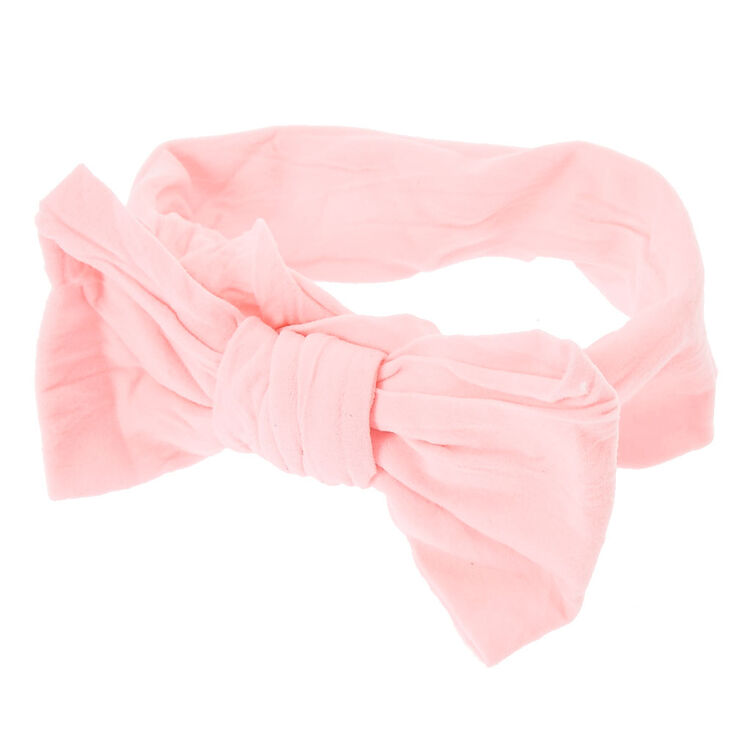 Claire's Bandeau à noeud en tulle rose enfants