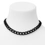 Rubber Chunky Chain Necklace - Black,