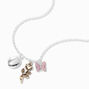 Silver Locket Rose &amp; Butterfly Pendant Necklace,