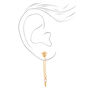 Gold 1.5&quot; Butterfly, Flower &amp; Heart Front and Back Chain Drop Earrings - 3 Pack,