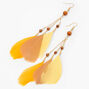 Gold 6&quot; Wooden Beaded Drop Earrings - Yellow,