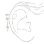 Silver Crystal Lightning Bolt Ear Cuff Earring,