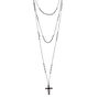 Black Triple Layer Cross Necklace,