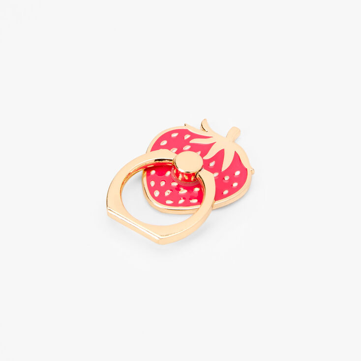 Support &agrave; anneau couleur dor&eacute;e fraise,