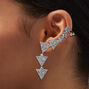 Manchette d&rsquo;oreille avec bijoux en strass triangulaires,