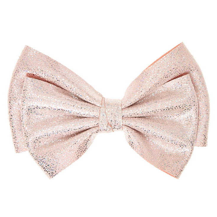 Soft Pink Glitter Hair Bow Clip | Claire's