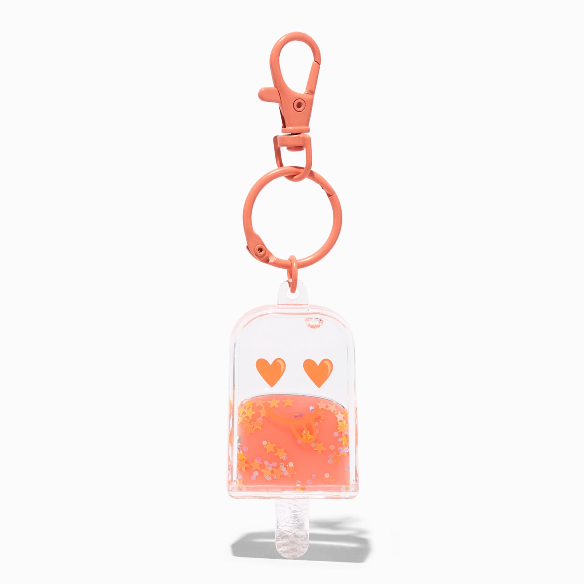 View Claires Popsicle WaterFilled Glitter Keyring Orange information