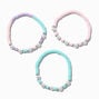 Claire&#39;s Club Pearl Pastel Disc Beaded Stretch Bracelets - 3 Pack,