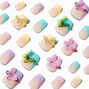 Pastel Butterfly 3D Coffin Press On Vegan Faux Nail Set - 24 Pack,