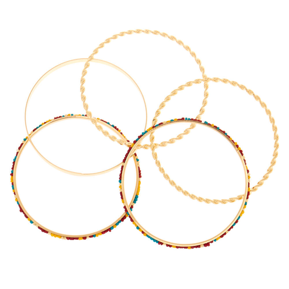 Gold Desert Bangle Bracelets - 5 Pack,