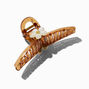 White Flower Brown Metal Hair Claw,