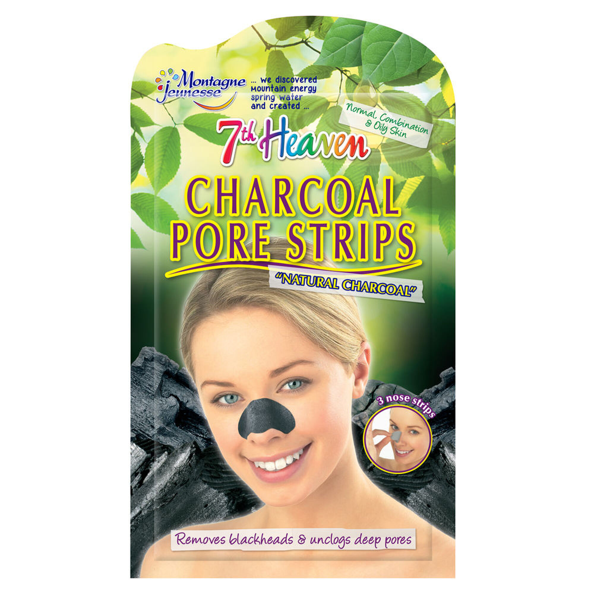 View Claires 7Th Heaven Natural Pore Strips Charcoal information