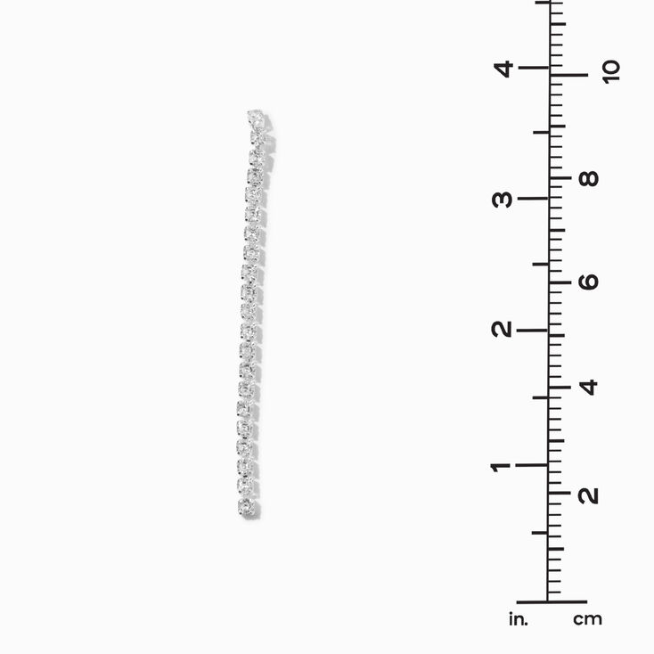 Cubic Zirconia Column 3" Linear Drop Earrings