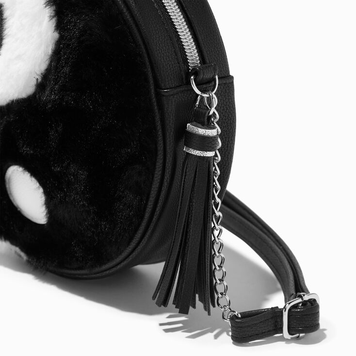 Furry Yin Yang Round Crossbody Bag,