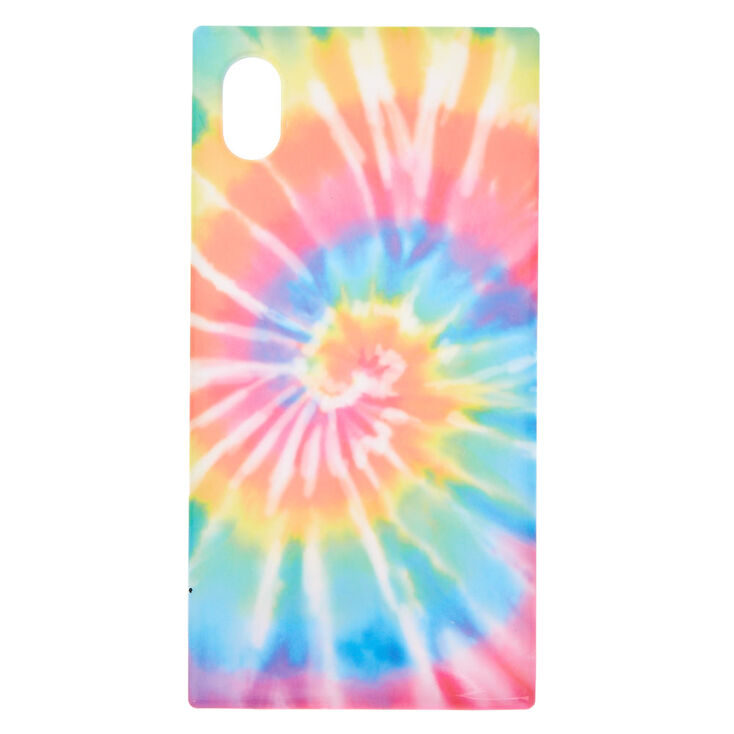 Rainbow Tie Dye Square Phone Case - Fits iPhone XR,