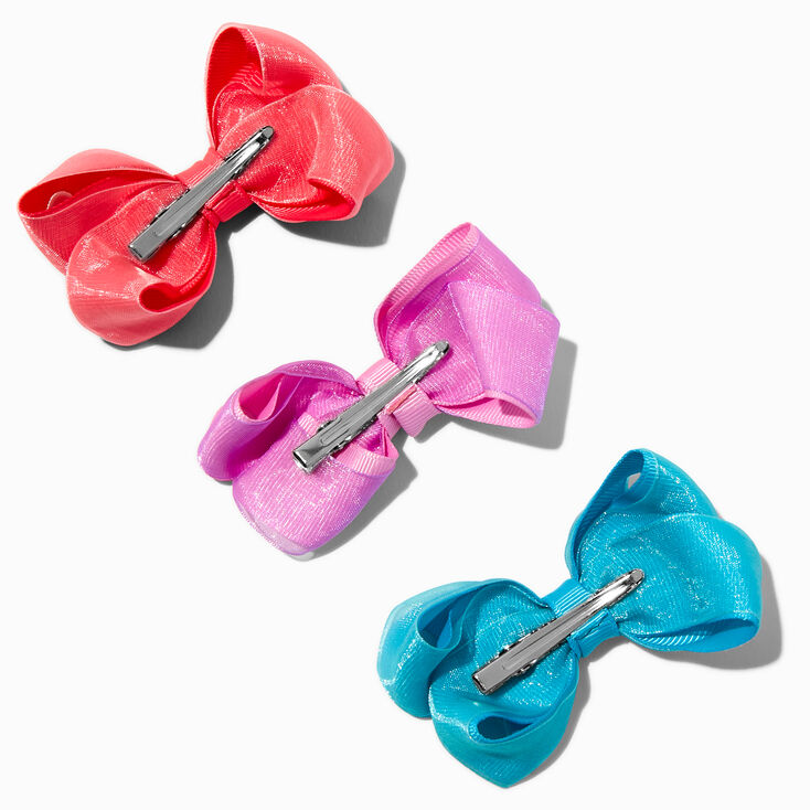 Claire&#39;s Club Jewel Tone Shaker Hair Bow Clips - 3 Pack,