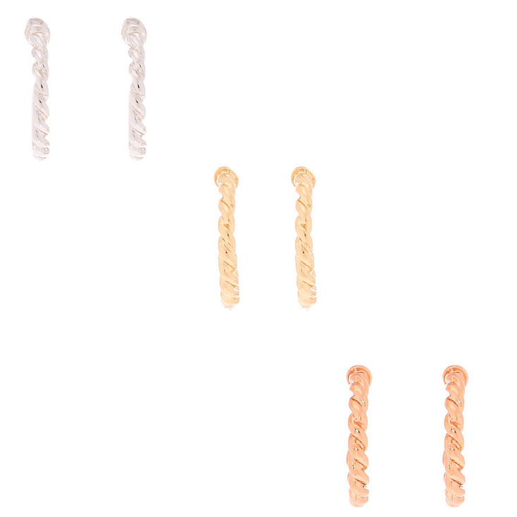 Claire's Boucles d'oreille torsadées 15 mm en métaux mixtes