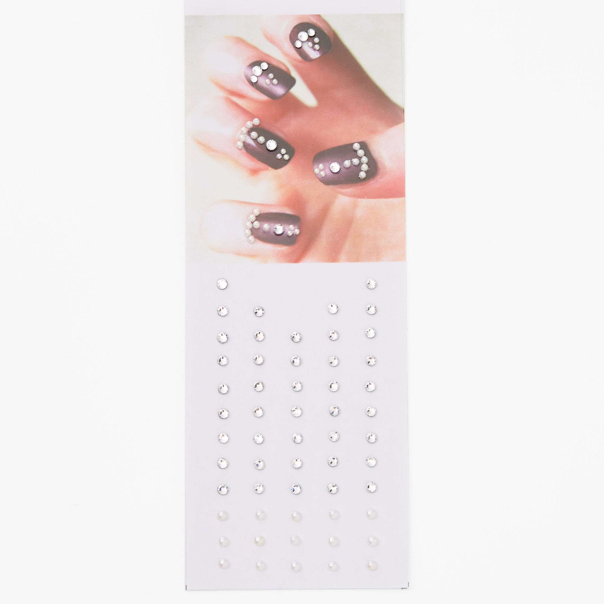 View Claires Stick On Nail Gems Silver information