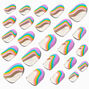 Rainbow Squiggle Stiletto Press On Faux Nail Set - 24 Pack,