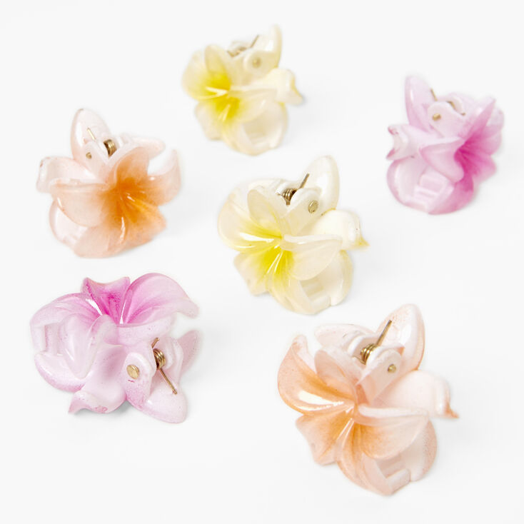 Hibiscus Floral Hair Claws - 6 Pack,