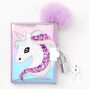Claire&#39;s Club Lilac Unicorn Mini Lock Diary,